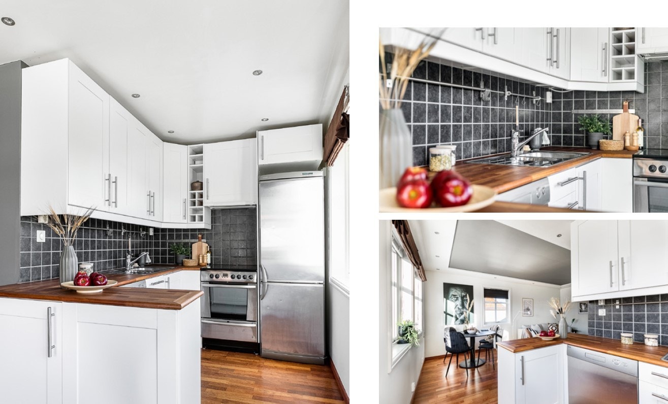 Fullt utrustet kjøkken med god skapplass Galleribilde