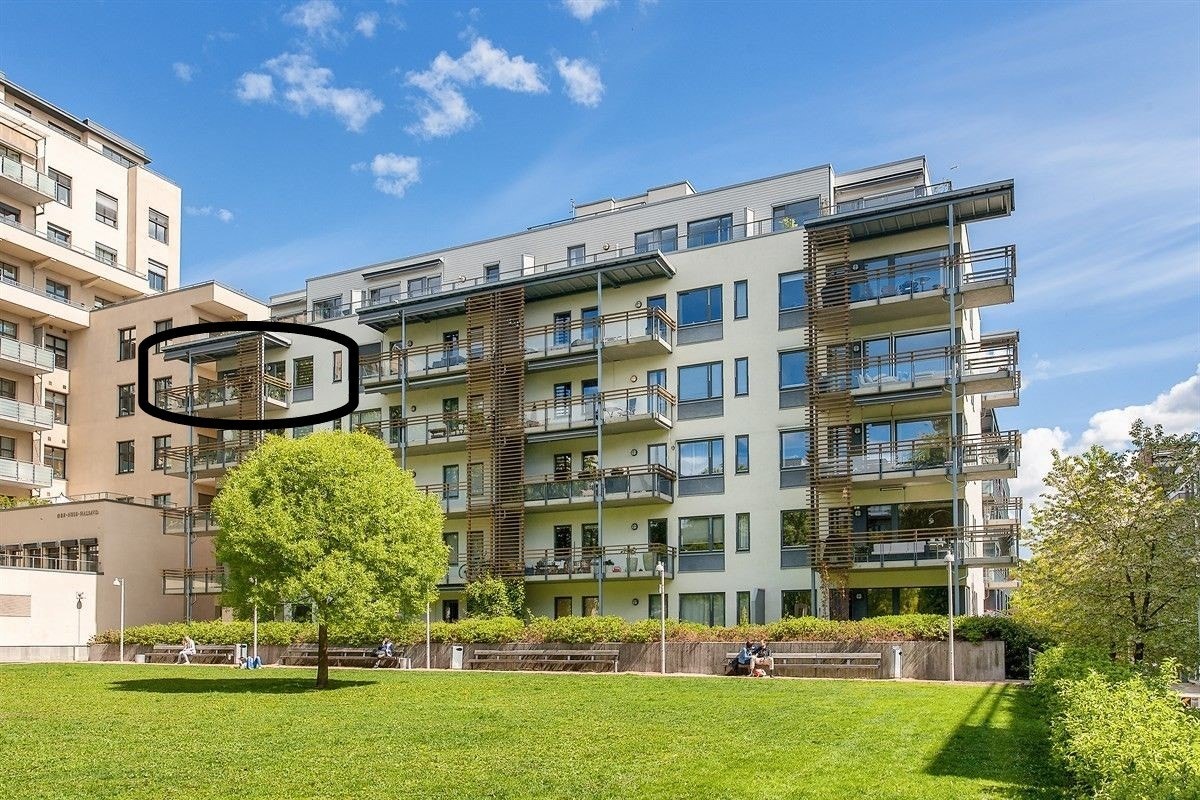 Fasade: Leiligheten er markert Galleribilde