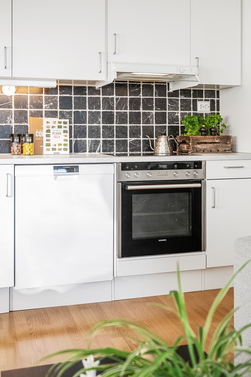 Det er åpen kjøkkenløsning i stuen sosialt og arealeffektivt. Galleribilde