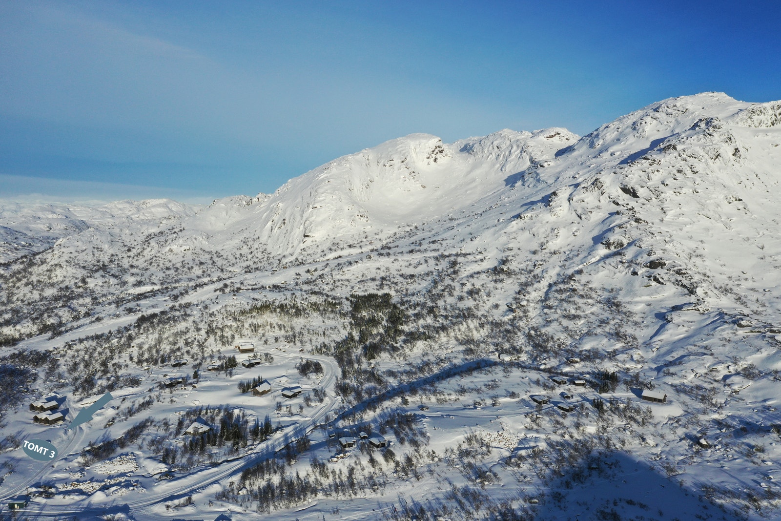 Plassering av hytten i feltet Galleribilde
