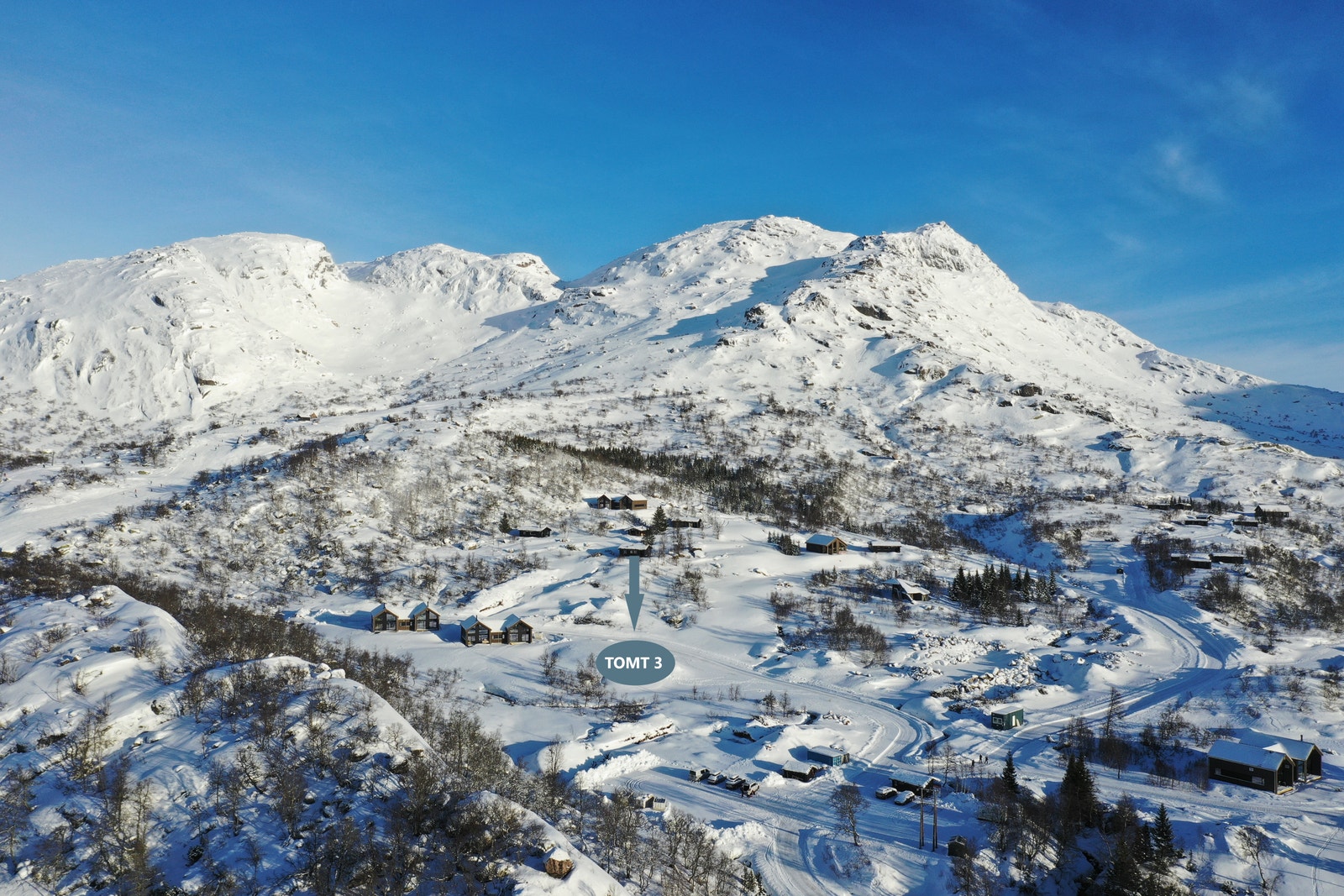 Plassering av hytten i feltet Galleribilde