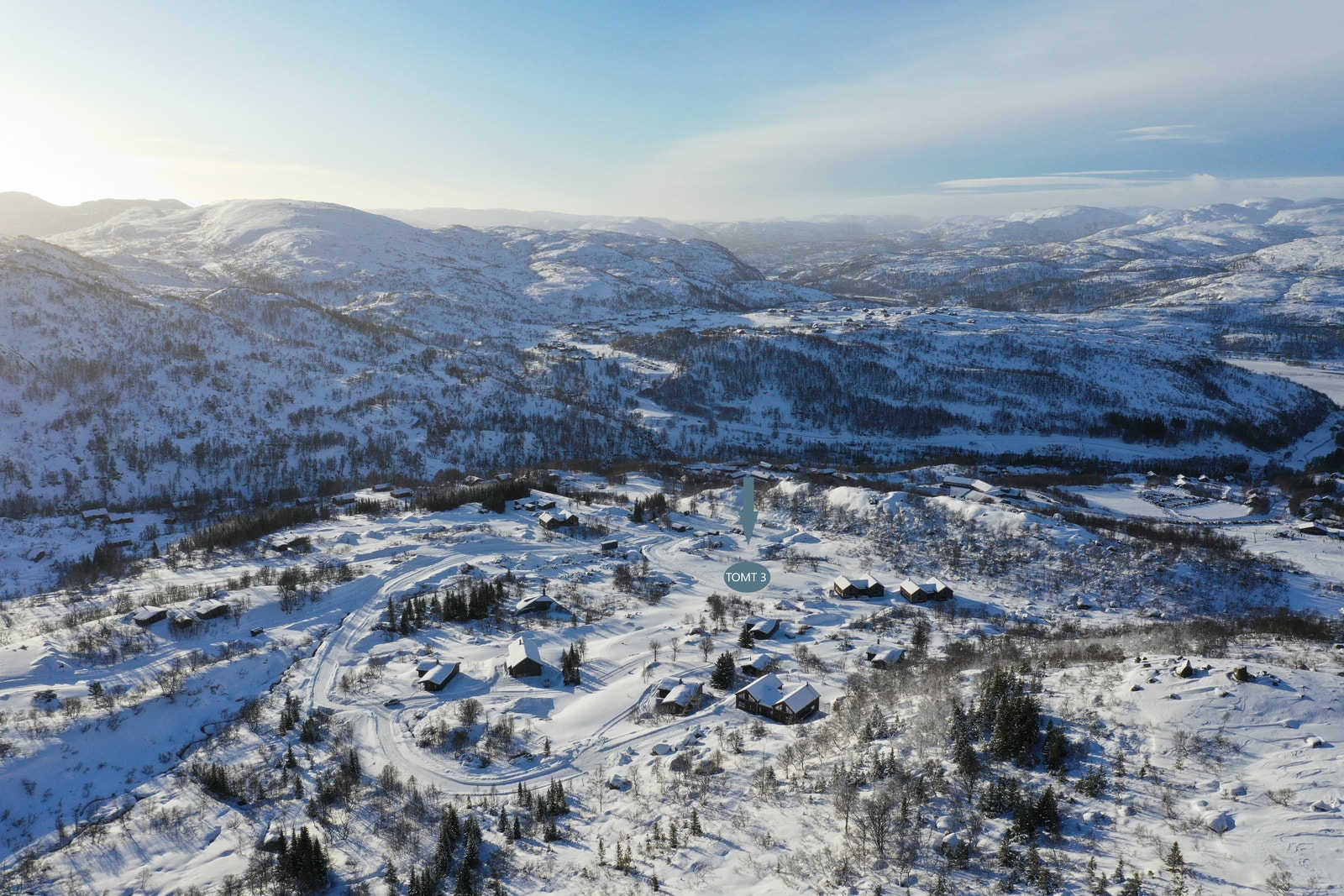 Plassering av hytten i feltet Galleribilde