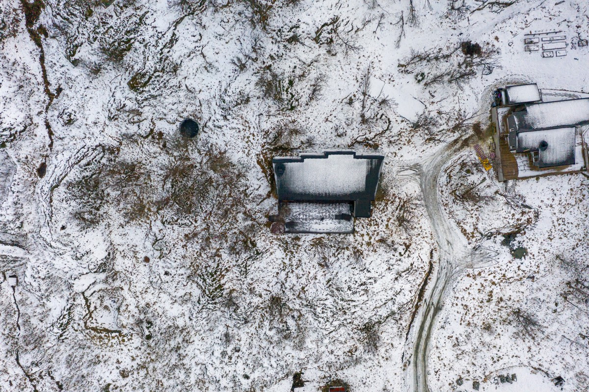 Hytta sett fra fugleperspektiv