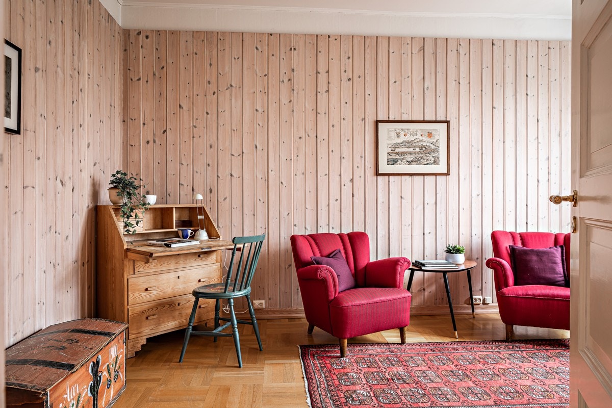 Hovedsoverommet benyttes i dag som stue og gir mange innredningsmuligheter Galleribilde