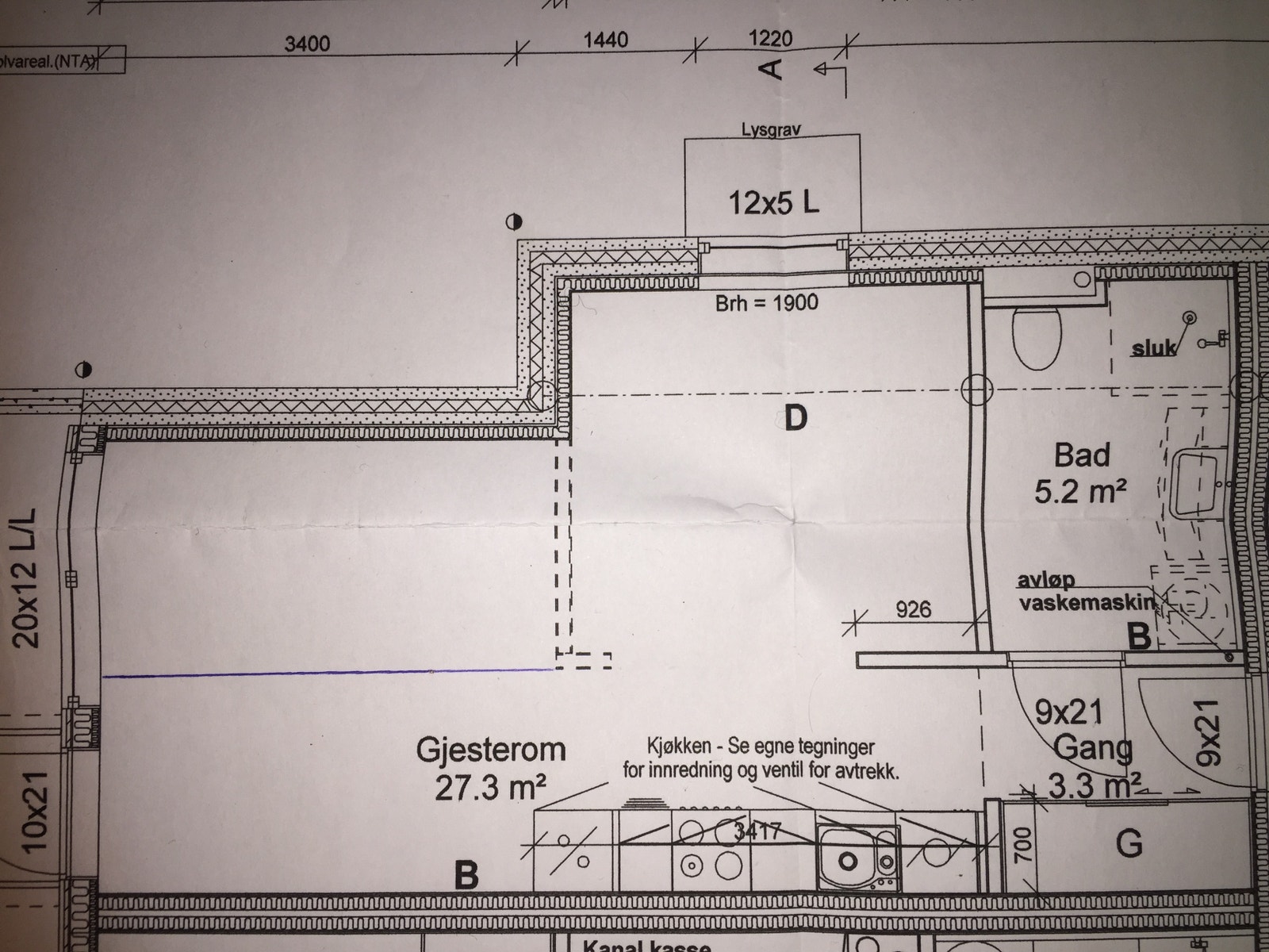 Bygge tegning av leiligheten Galleribilde