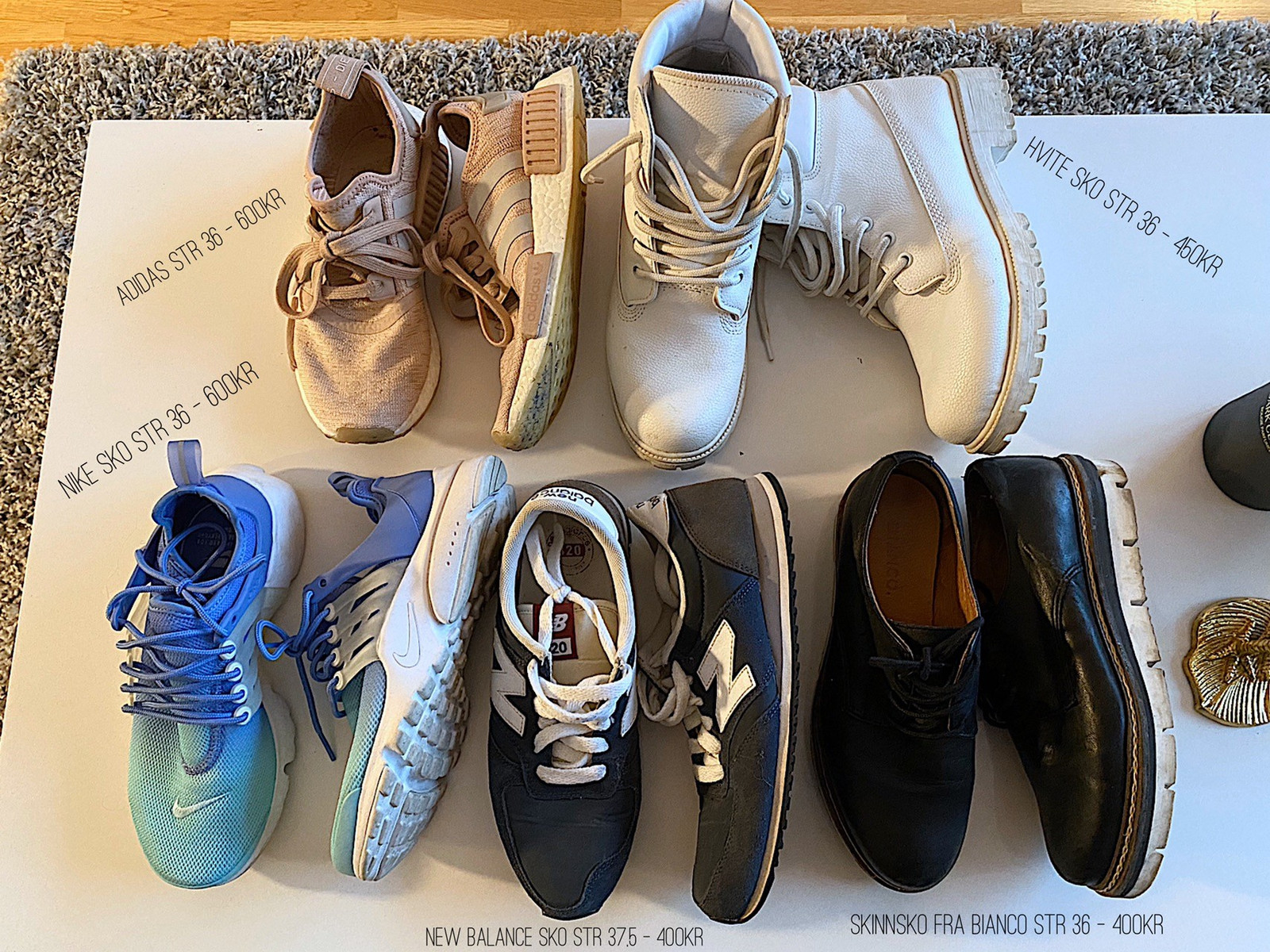 Pent bruktelite brukte sko fra adidas, nike, nee balance Pent bruktelite brukte sko fra adidas, nike, nee balance