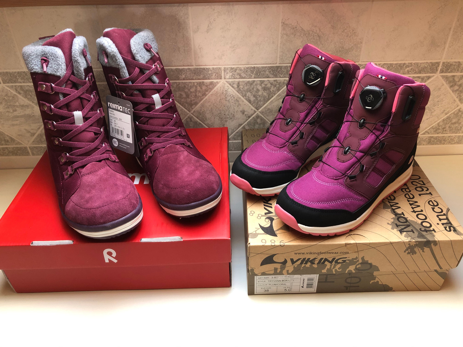 Nye Reima TEC og Viking BOA Gore Tex str 38 selges samlet Nye Reima TEC og Viking BOA Gore Tex str 38 selges samlet