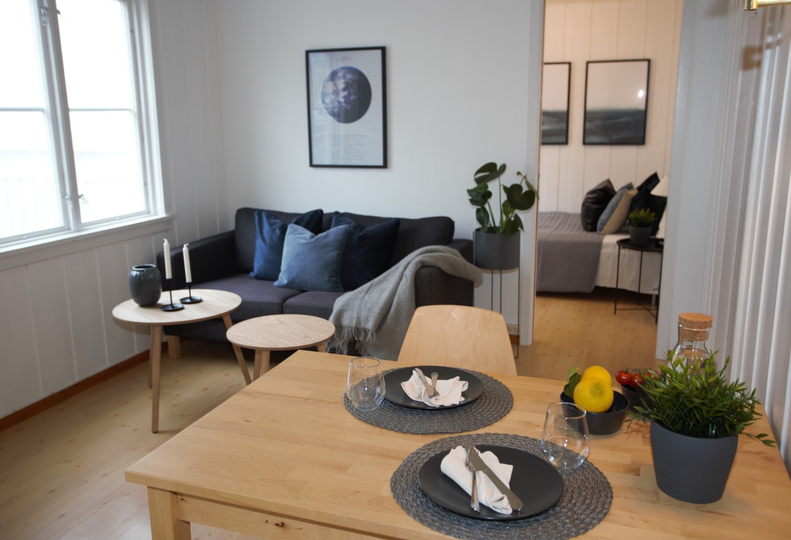 Leilighet type B - Stue med plass til spisegruppe og sofakrok Galleribilde