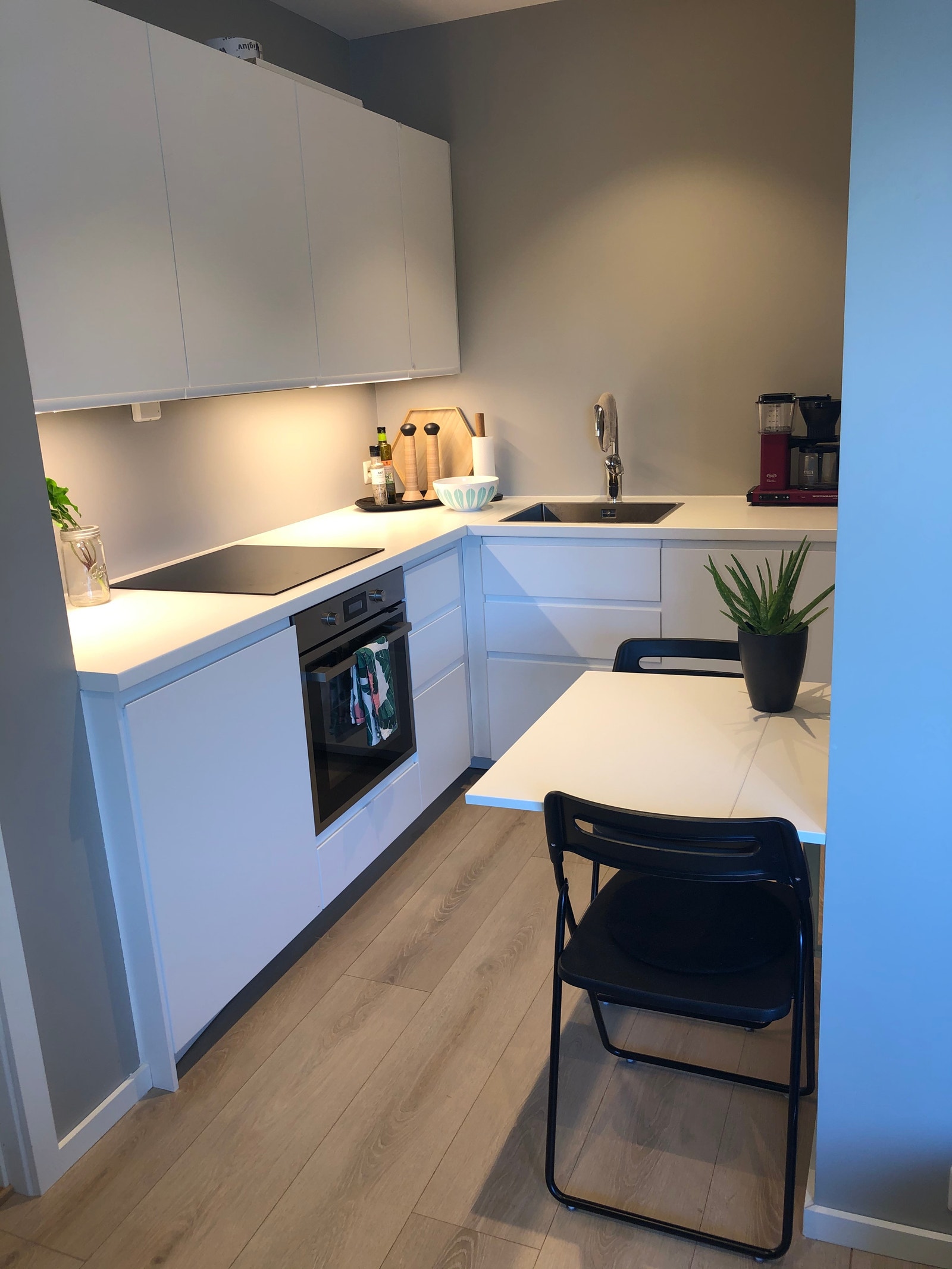 Utstyrt kjøkken med alt det nødvendige. Bord med to stoler Galleribilde