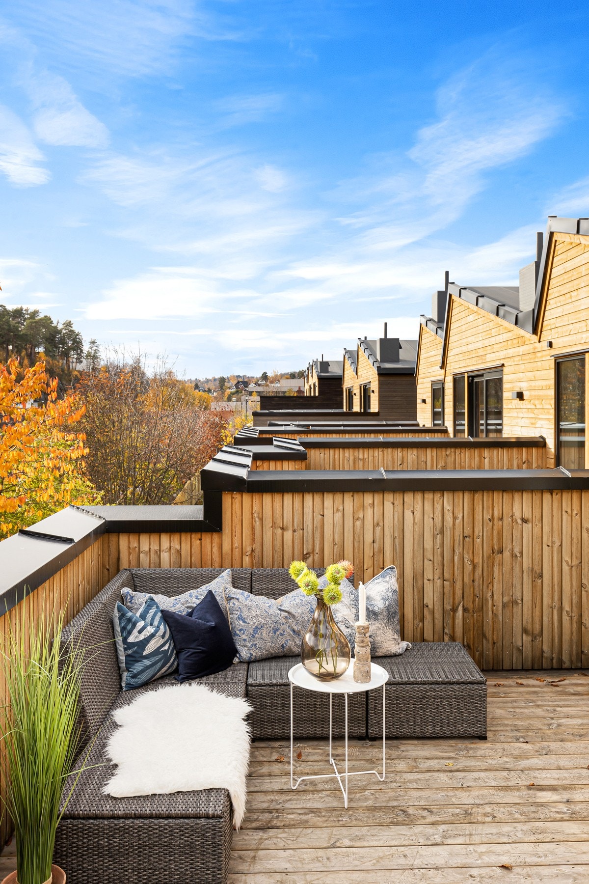 Takterrassen vender mot sydøst. Galleribilde