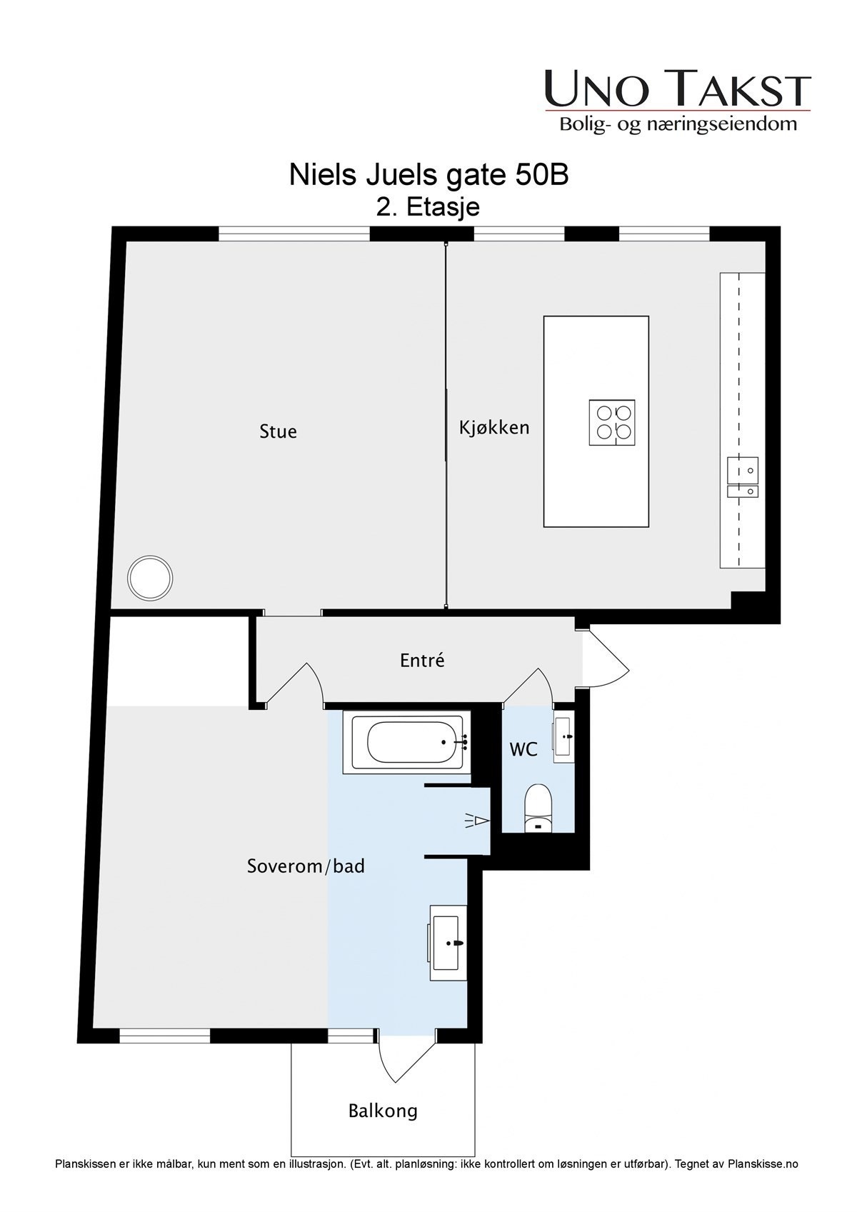 Niels Juels gate 50B Plantegning Galleribilde