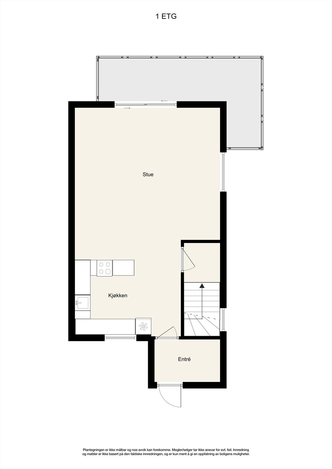 Plantegning 1 etg. Galleribilde