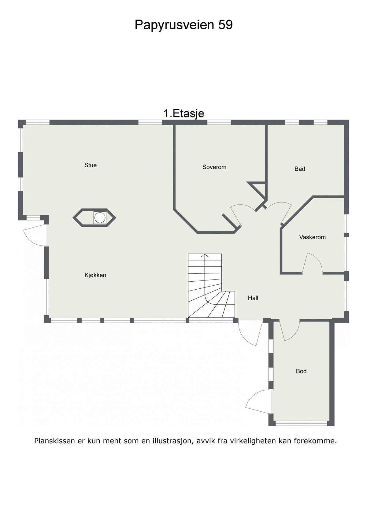 Plantegning 1. Etasje. Galleribilde