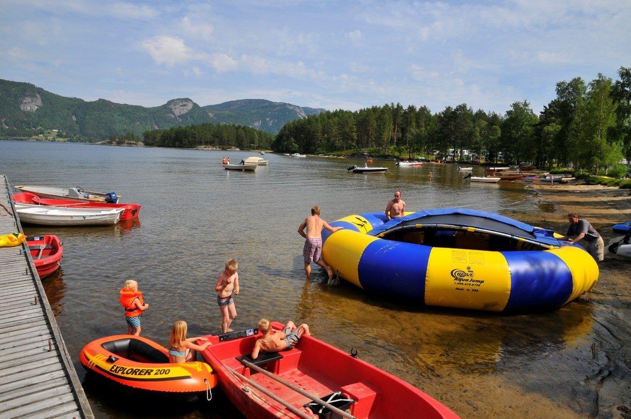 Badestranda på Nisser camping. Galleribilde