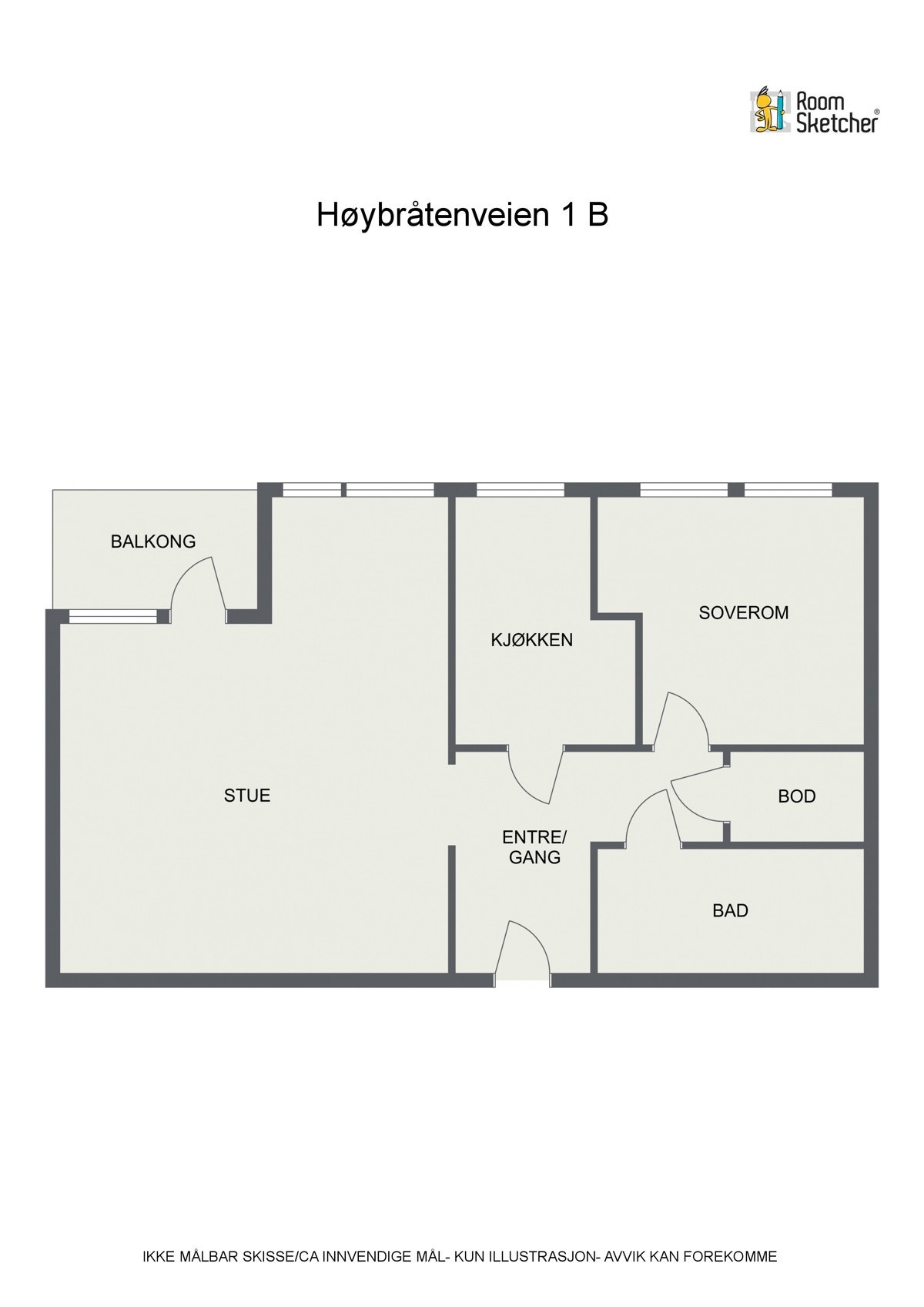 En fin skisse over leilighetens innredninger. Galleribilde