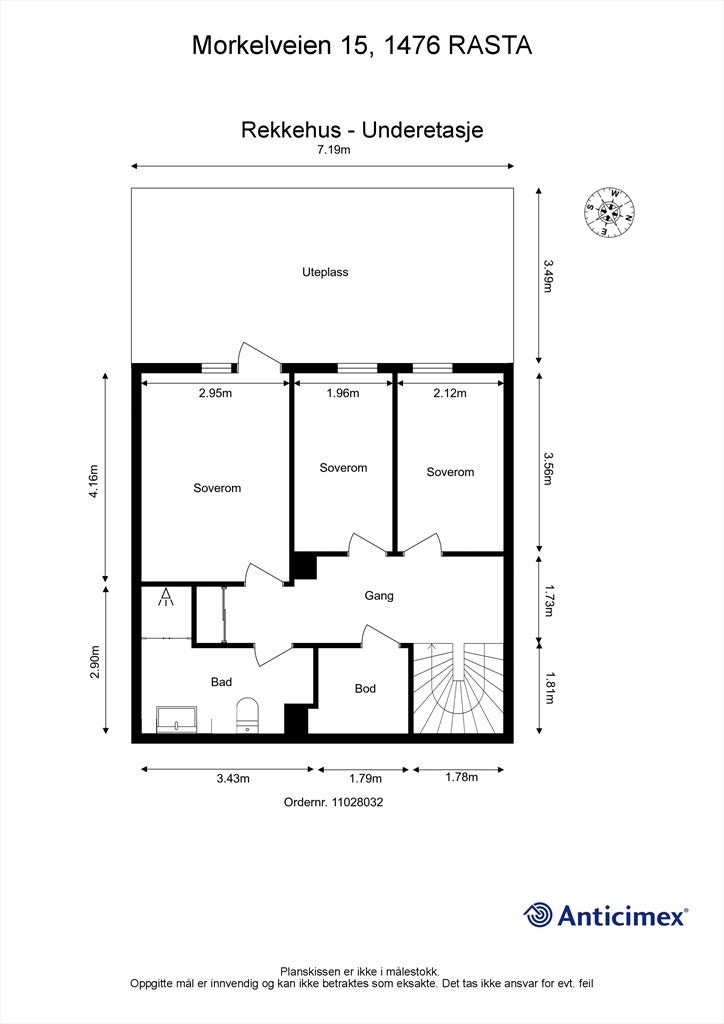 Pantegning underetasjen. Galleribilde