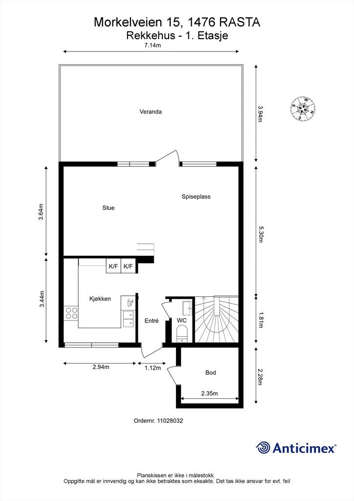 Plantegning hovedetasjen. Galleribilde