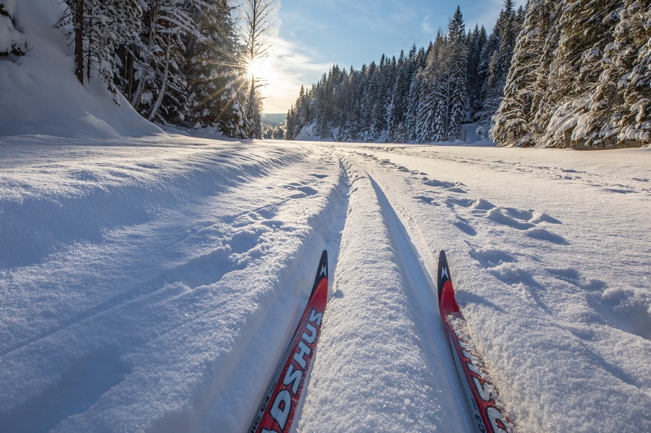 Her kan du kan nesten spenne på deg skia på inngangspartiet. Galleribilde