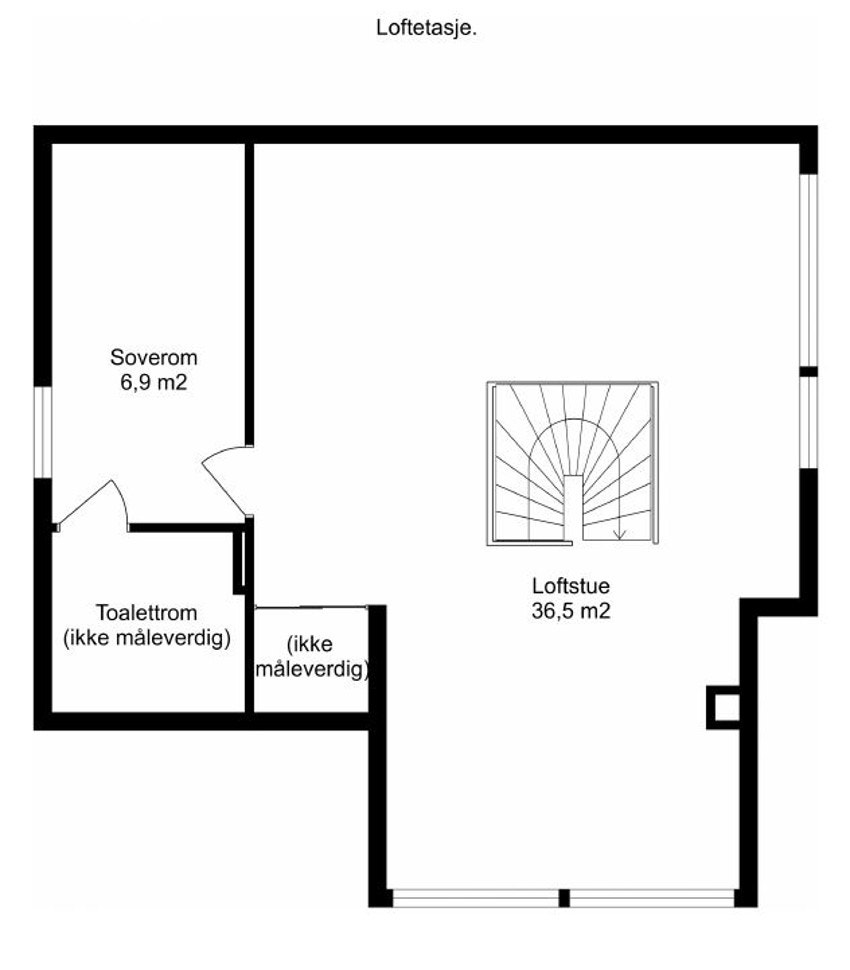 Planskisse av boligens loftetasje Galleribilde