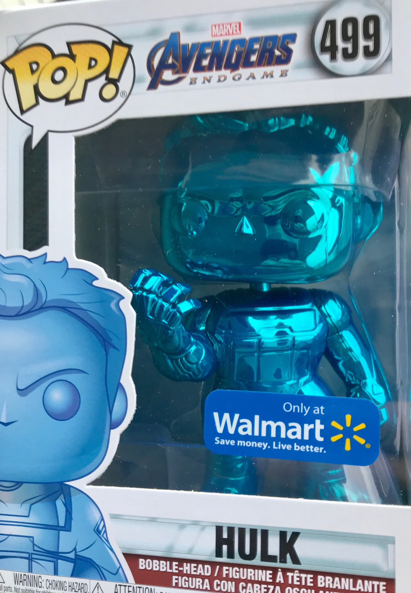 Funko Pop! Hulk (Blue Chrome) | Marvel (499) Excl. to Pop vinyl figur. Super sayan gotenks Sjelden FunkoPop club