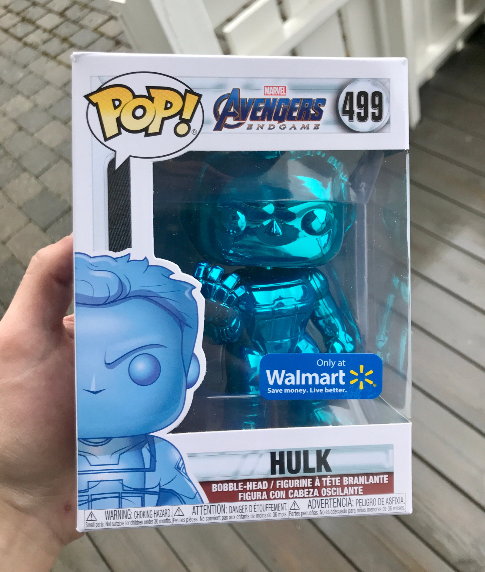 Funko Pop! Hulk (Blue Chrome) | Marvel (499) Excl. to Pop vinyl figur. Super sayan gotenks Sjelden FunkoPop club