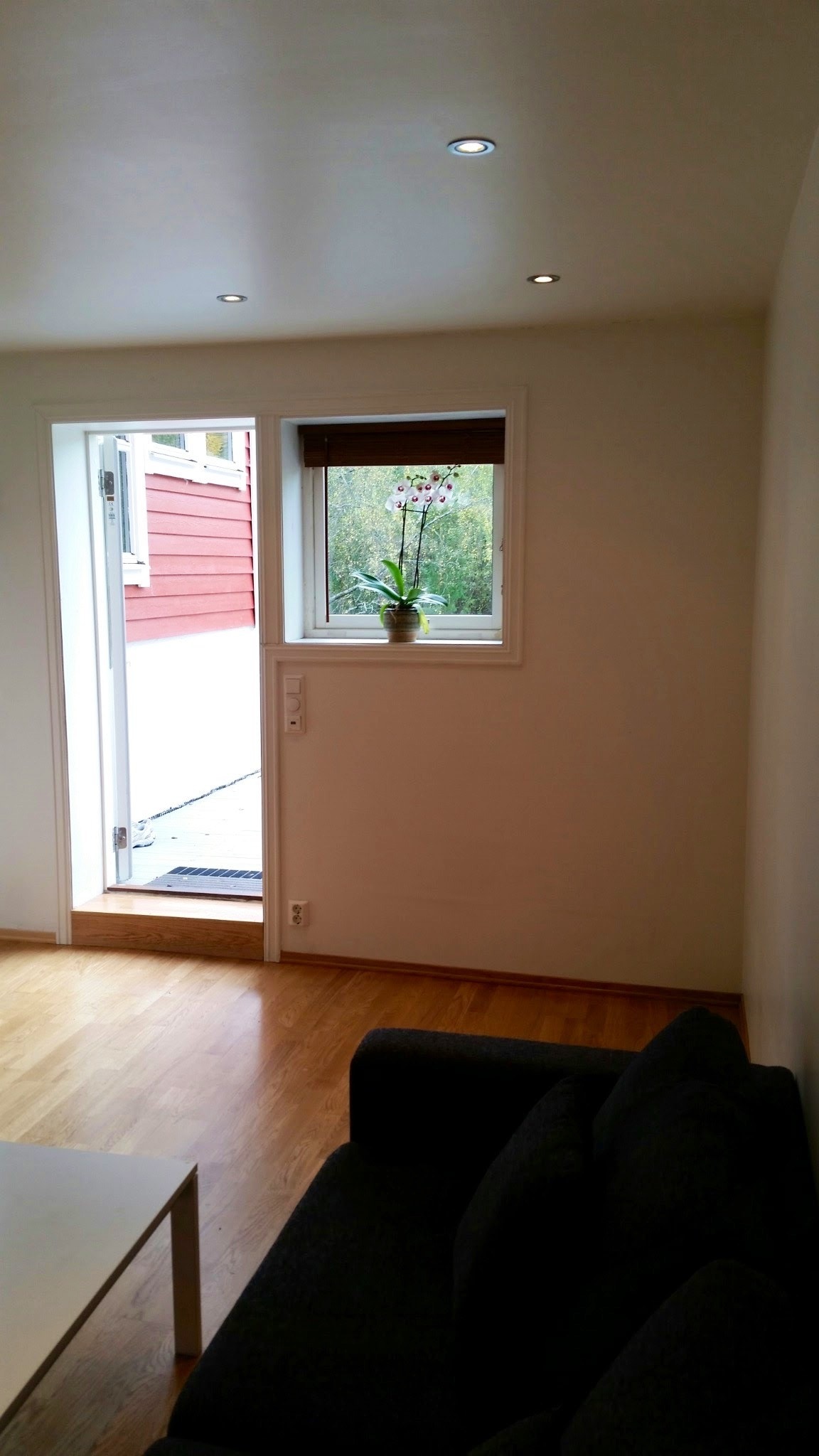 Egen inngangsdør til stor terrasse. Galleribilde