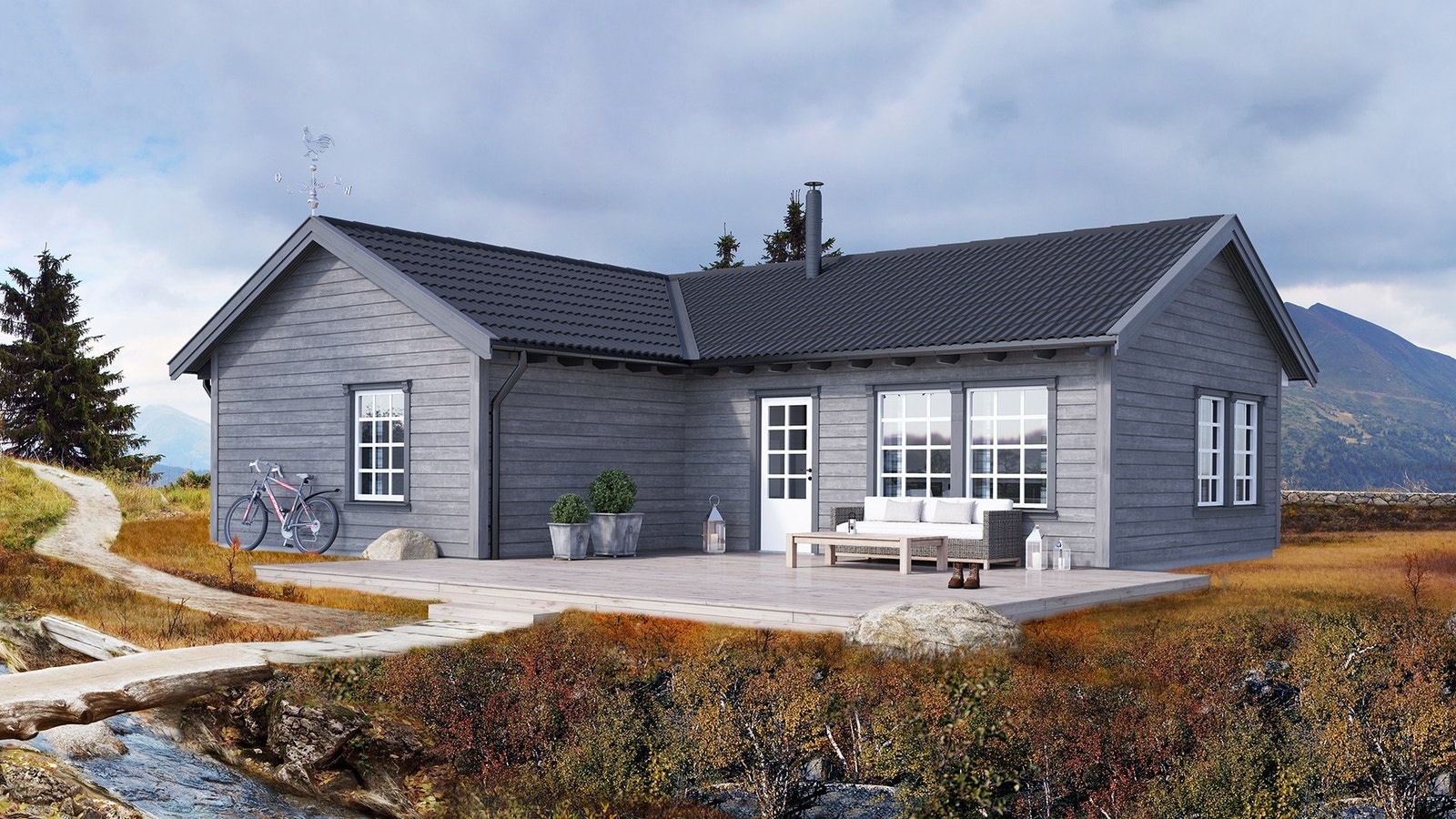 Illustrasjon av hytte Rondane. Avvik vil forekomme. Galleribilde