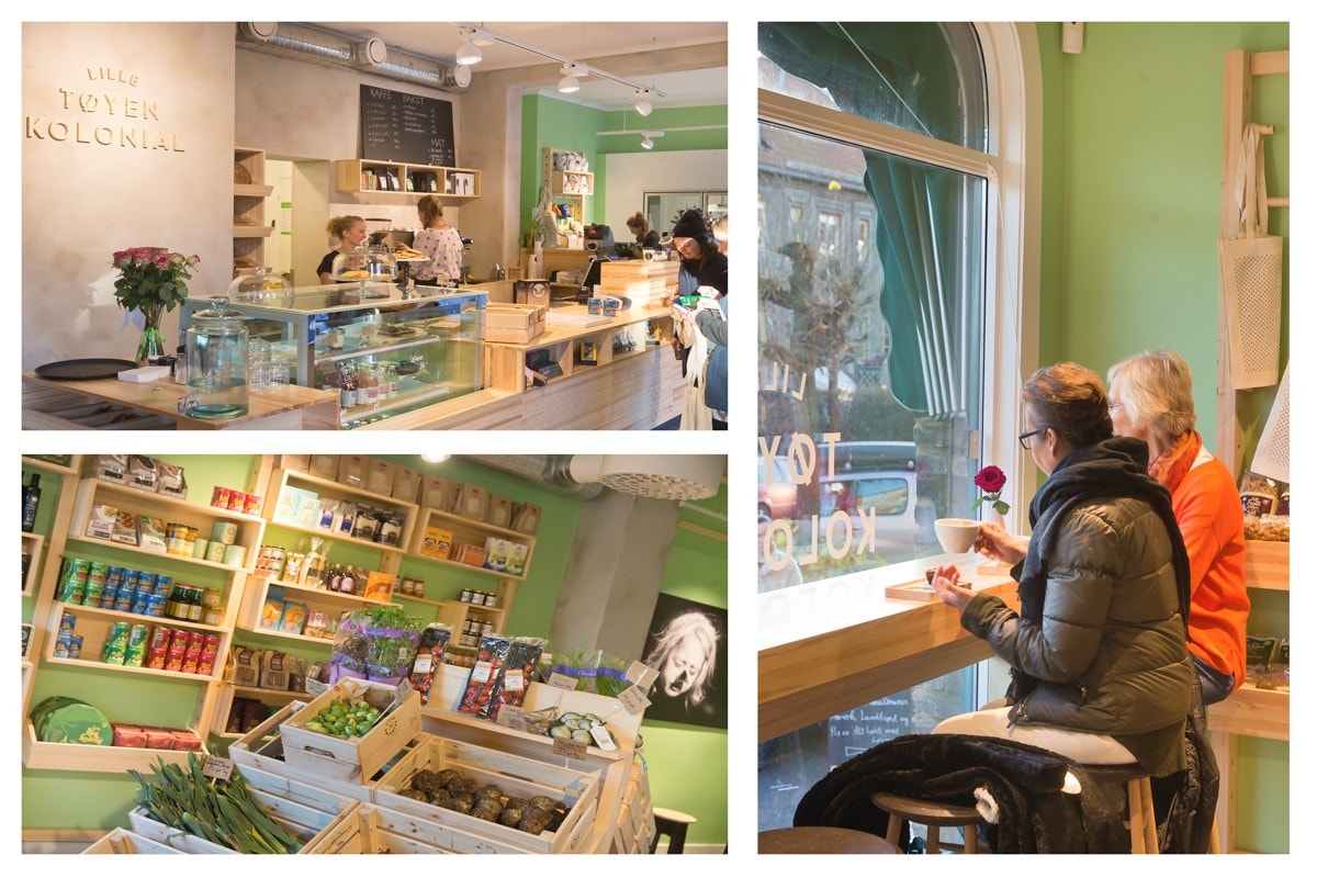 Lille Tøyen kolonial er områdets egen nærbutikk. Dette er mer enn bare en ordinær dagligvare, det er også en café med servering av kaffe, bakervarer, lunsjretter og pizza. Kolonialen er et naturlig samlingspunkt i nabolaget. Galleribilde