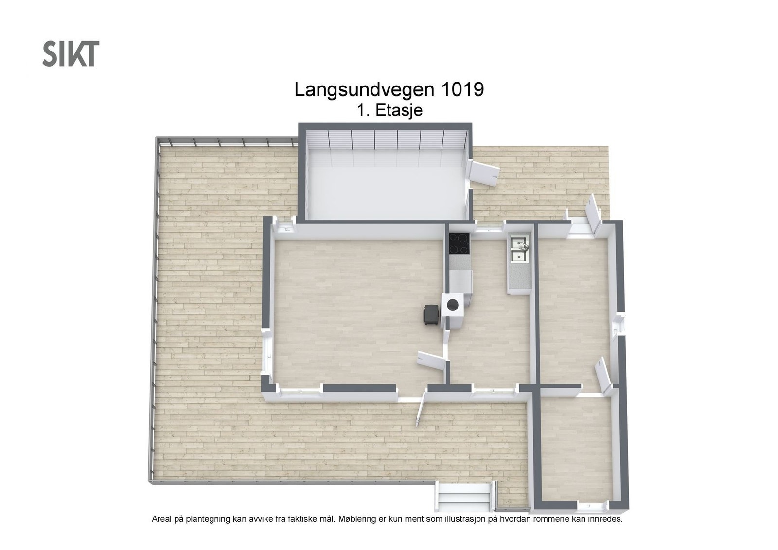Floorplan letterhead - Langsundvegen 1019 - 1. Etasje - 3D Floor Plan Galleribilde
