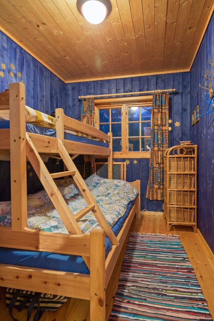 Det ''Blå'' rommet er innredet med køyeseng. Galleribilde