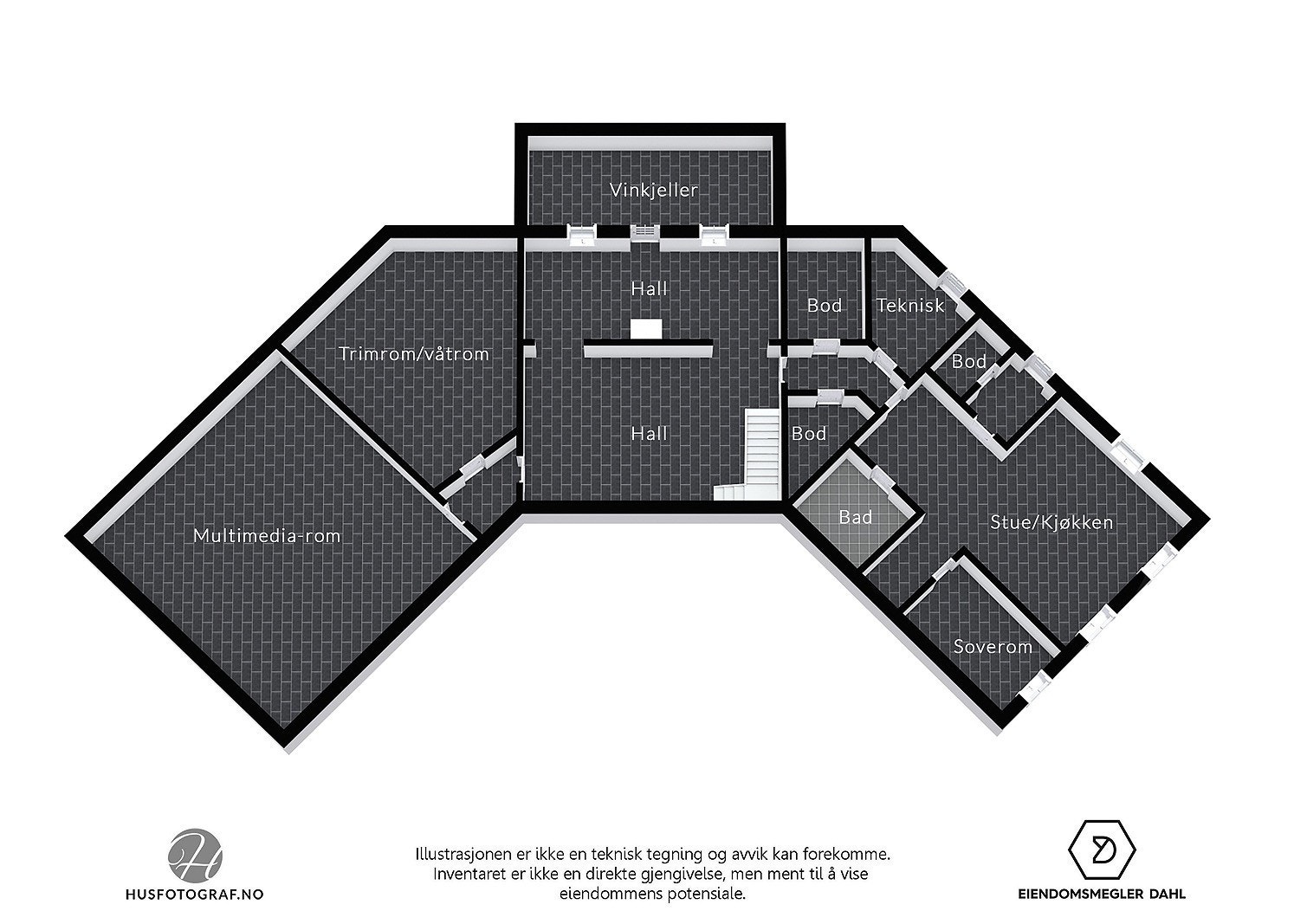 Plantegning sokkeletasje Galleribilde