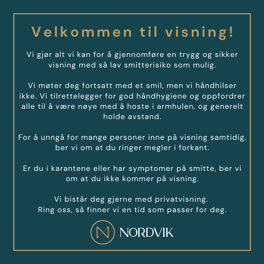 Informasjon om Corona tiltak hos Nordvik. Galleribilde