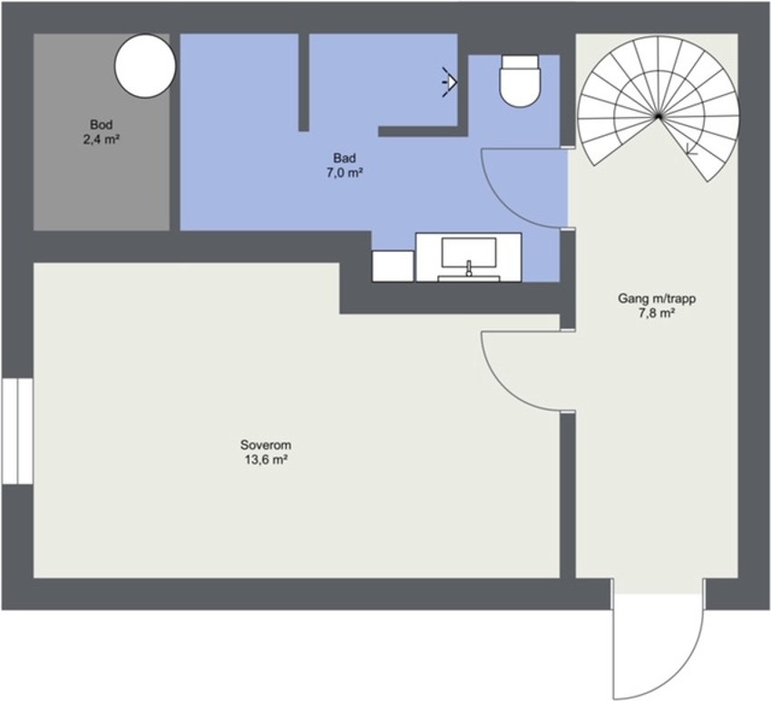 Planskisse av boligens underetasje. Galleribilde