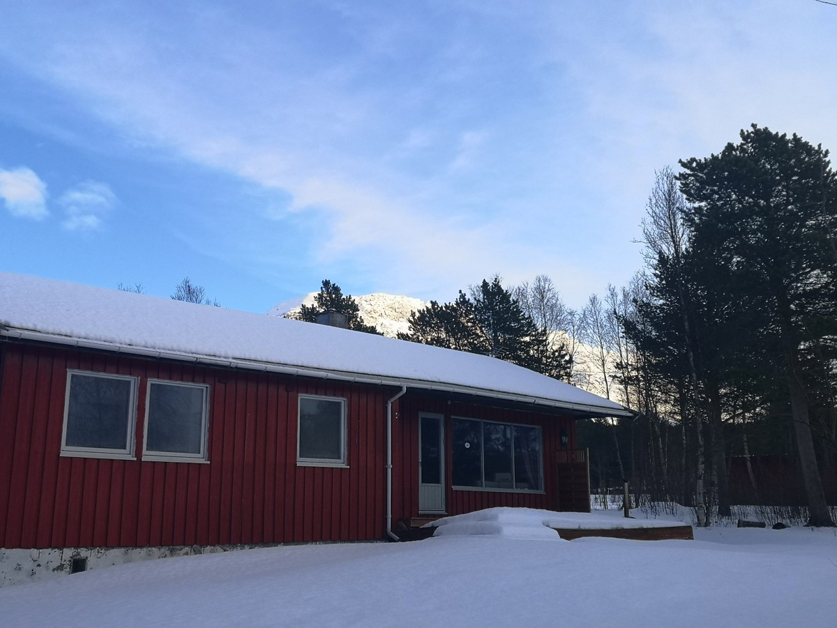Fasade på vinterstid