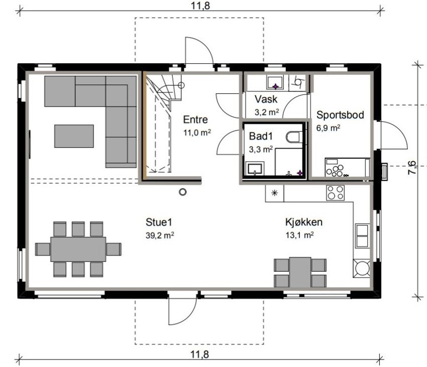 Plantegning 1. Etasje 2 D Galleribilde