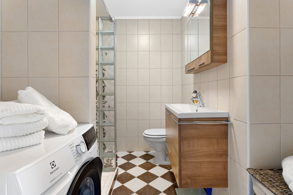 Det smakfulle baderommet ble pusset opp i 2008. Galleribilde