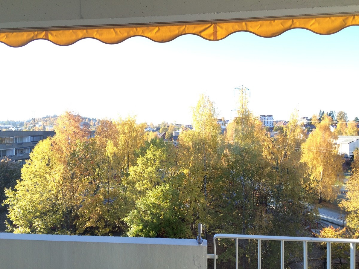 På balkongen er det montert markise for effektiv solskjerming (selgers egne bilde) Galleribilde