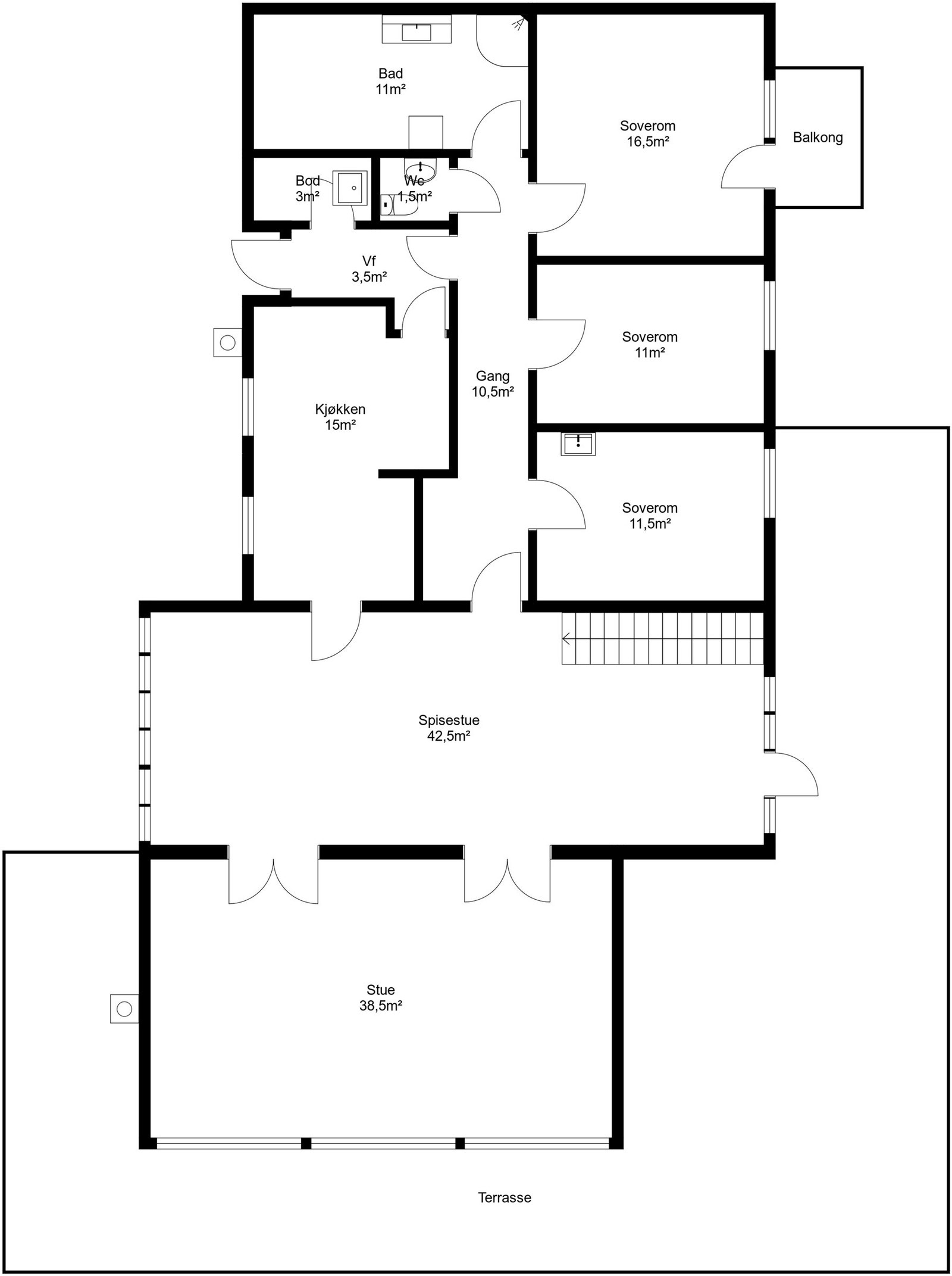 Planskisse 1.etg. Galleribilde