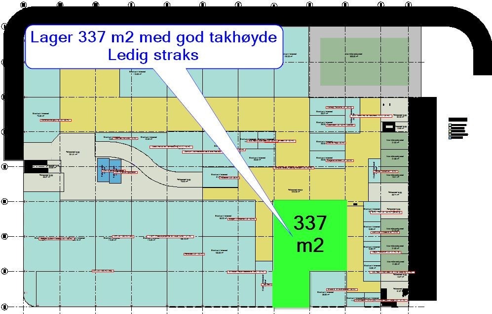 Lager i 4. etasje mer god takhøyde.
Ledig straks. Kjørevei til døren.
Ta kontakt for et pristilbud. Galleribilde