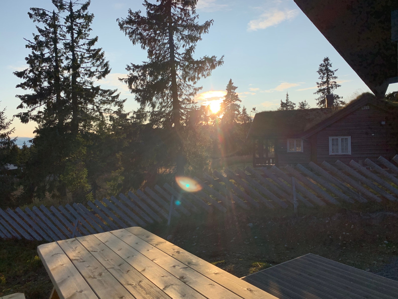 Solnedgang, terrasse vest. Galleribilde