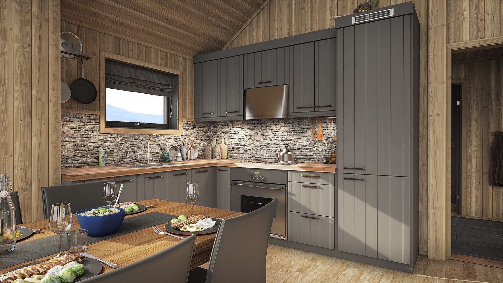 Illustrasjons bilde kjøkken Galleribilde