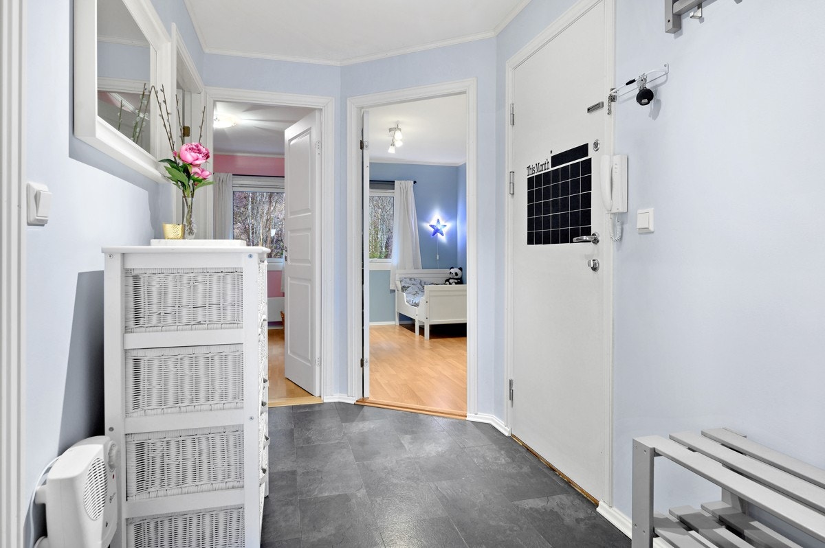 Velkommen inn i leiligheten. Her er entreen. Galleribilde