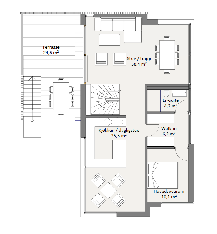 Plantegning 1. etasje Galleribilde