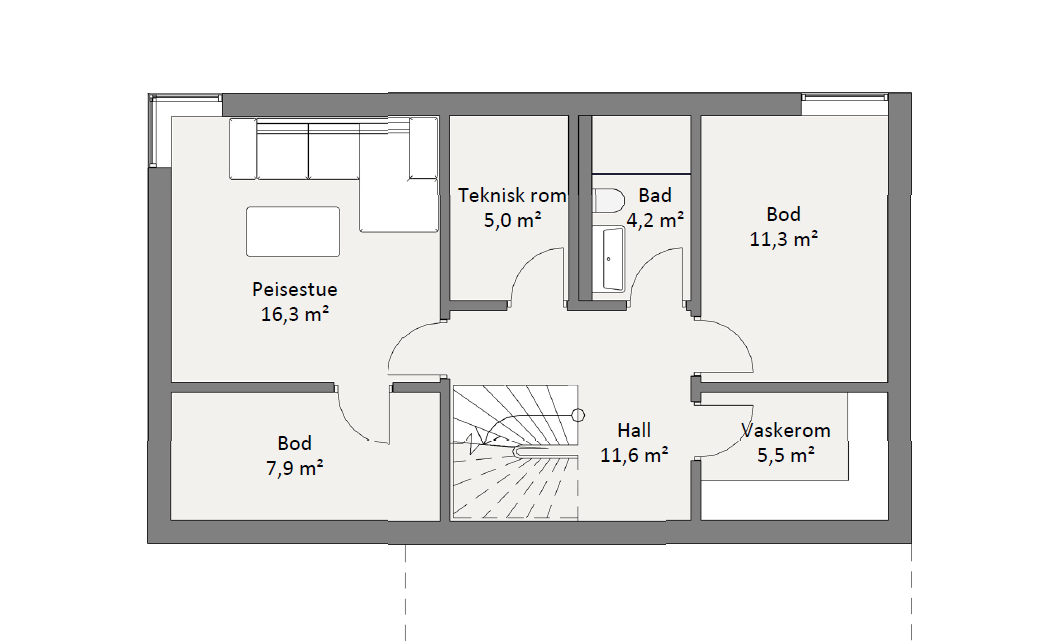 Plantegning underetasje Galleribilde