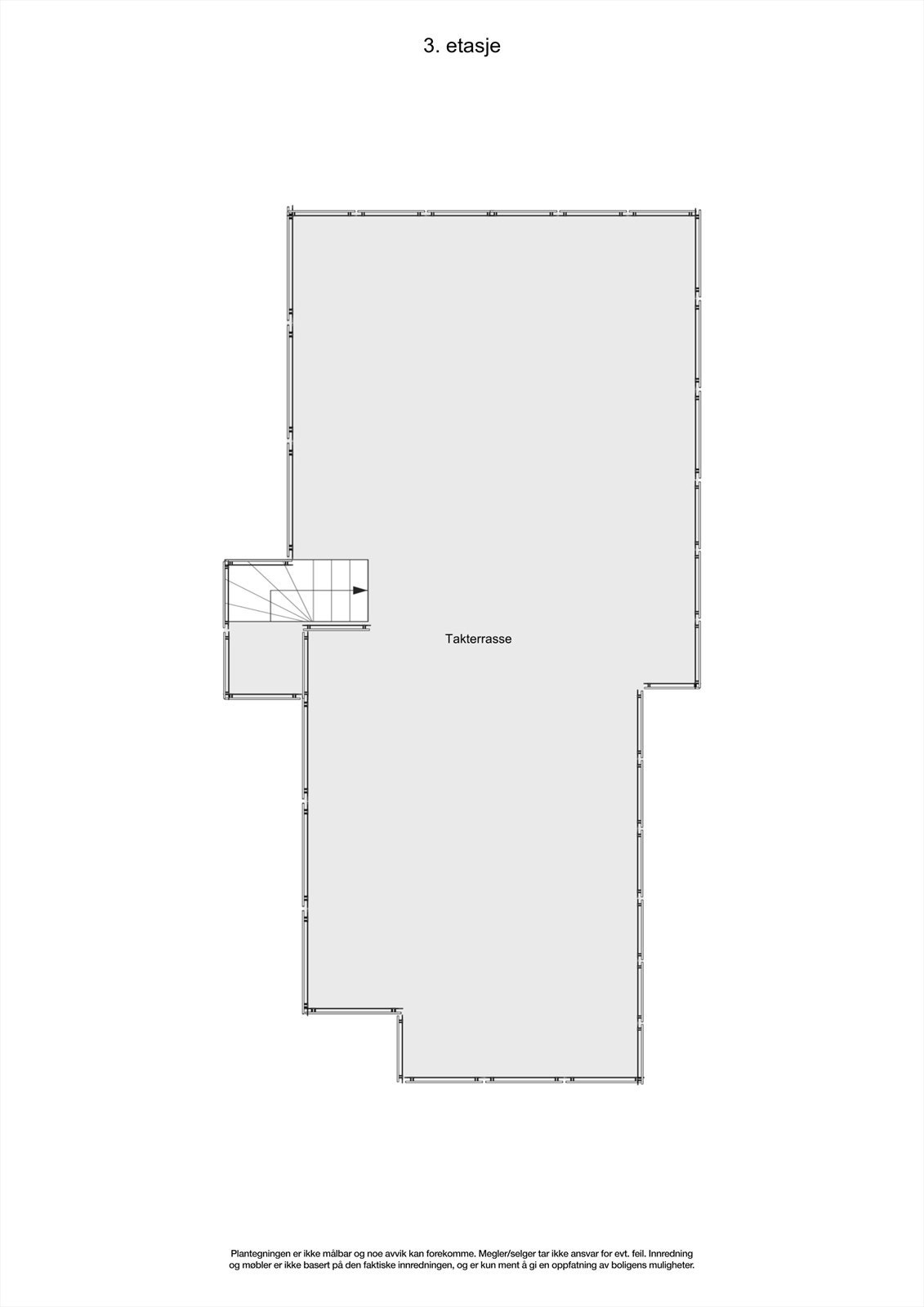 Plantegning 3.etg/ takterrasse. Galleribilde
