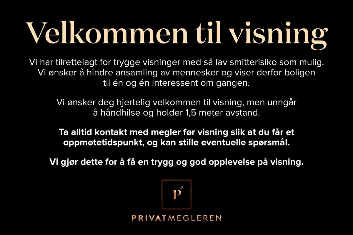 På grunn av korona-situasjonen ønsker vi en familie på visning om gangen. Meld dere på til visning for å booke et tidspunkt. Galleribilde