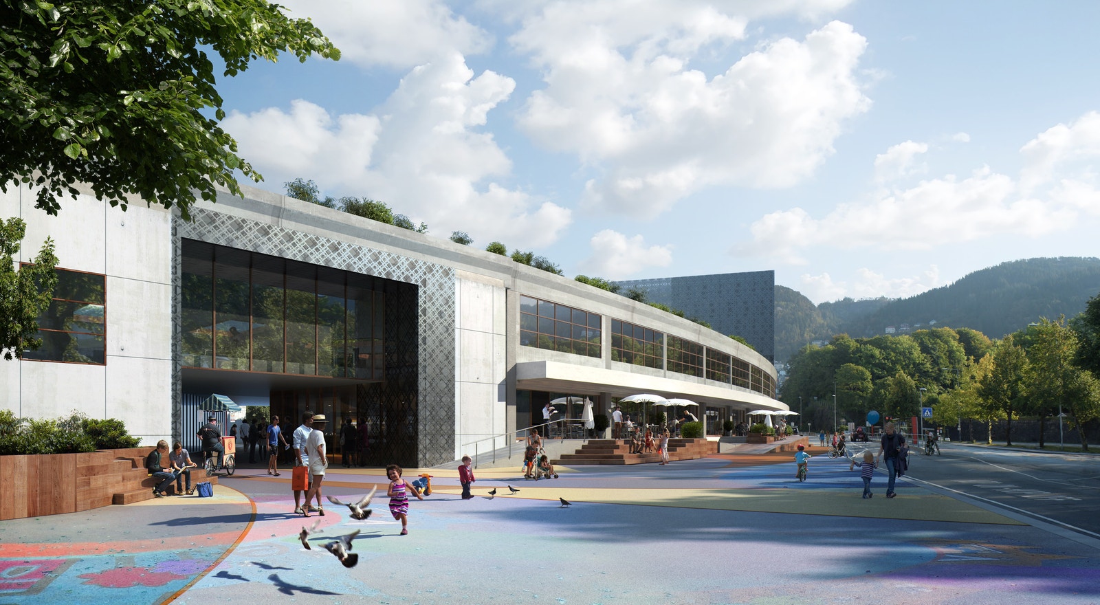 Takterasse med hage og uteplass for hele familien er en del av planene for Bontelabo Galleribilde