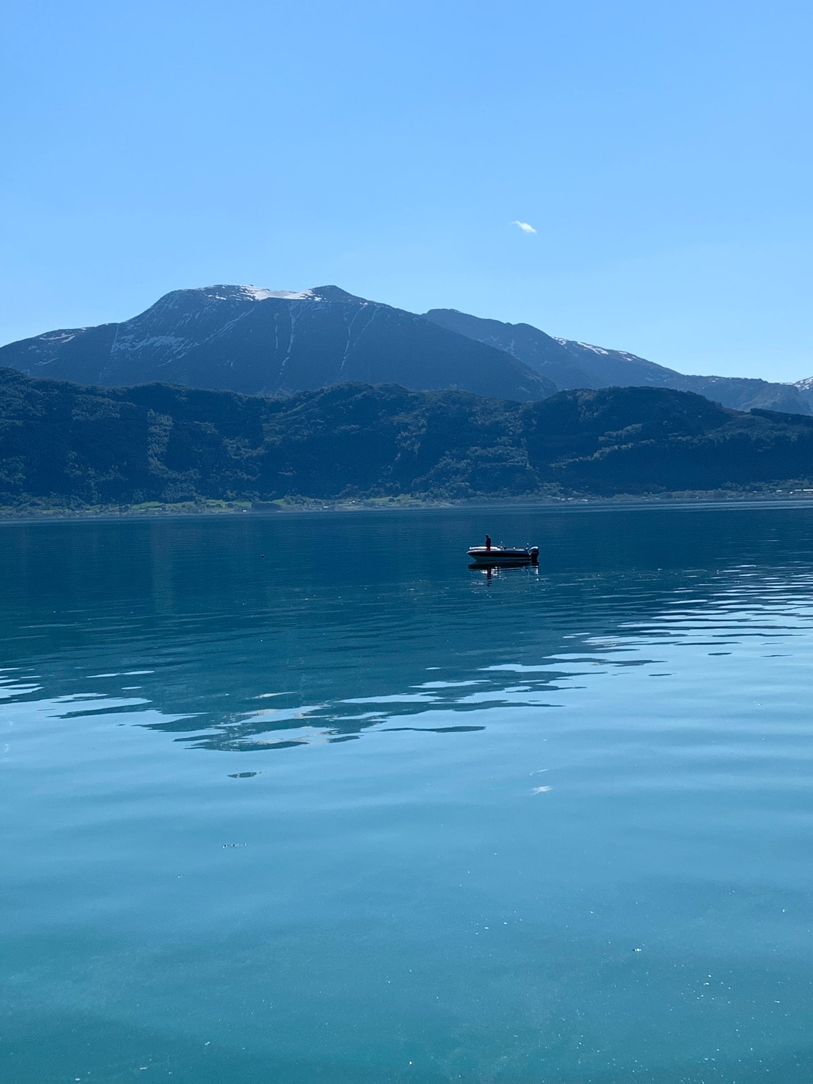 Like over fjorden ligger Melderskin Galleribilde