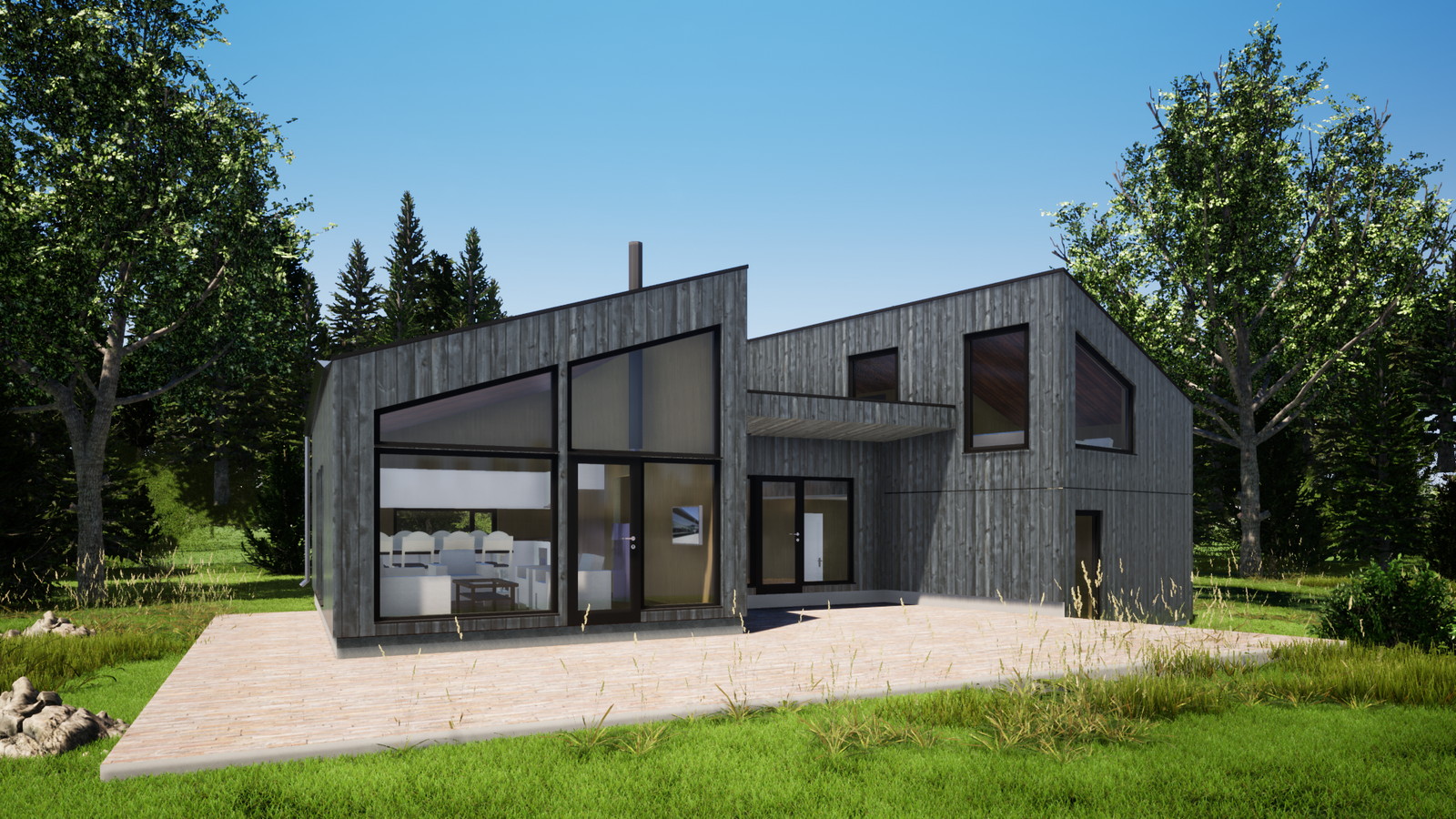 Ny hyttemodell fra Eventyrhytter AS som bygges på feltet vår 2020. Galleribilde