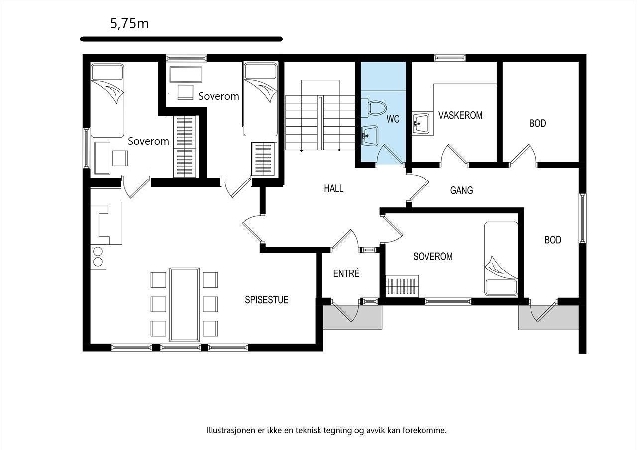 Planløsning 1. etg Galleribilde